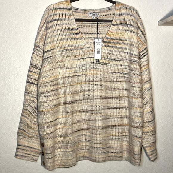 Michael Stars Sweaters - NWT Michael Stars rainbow Striped V-Neck‎ Sweater and Autumn Pullover Size 3X